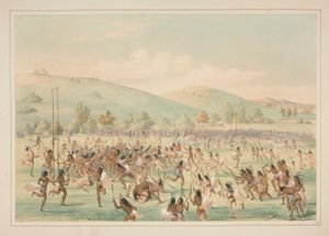 Jogo de Bola, pl. 23 da carteira indígena norte-americana de George Catlin