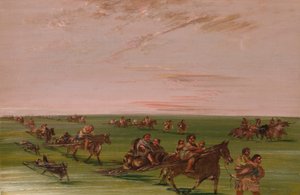 Banda de Sioux Moving Camp de George Catlin