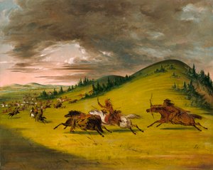 Batalha entre Sioux e Sac e Fox de George Catlin