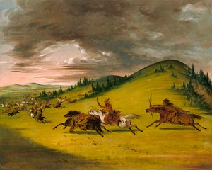 Batalha entre Sioux e Sac e Fox, 1846-1848. de George Catlin