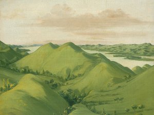 Belos penhascos de relva, 110 milhas acima de St. Louis de George Catlin