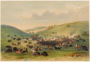 Caça ao búfalo, cerco de George Catlin