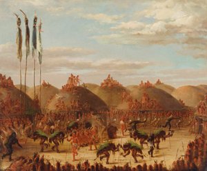 Dança do Touro, Cerimónia de Mandan O-kee-pa de George Catlin