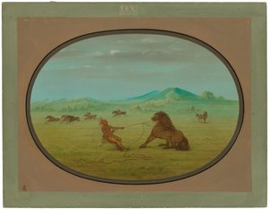 Apanhar Cavalos Selvagens - Pawnee de George Catlin