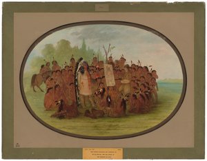 Catlin pintando o retrato de Mah-to-toh-pa - Mandan de George Catlin