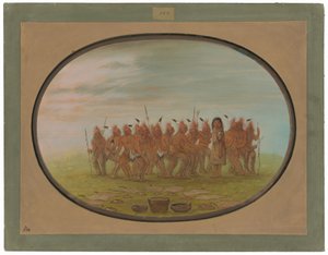 Dançar ao som do Berdache - Saukie de George Catlin