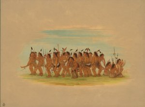 Dança do cão - Sioux, 1861. de George Catlin