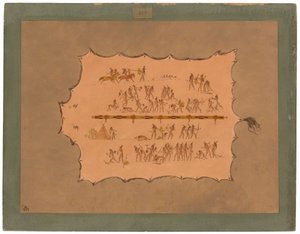 Fac-símile de um manto Sioux de George Catlin