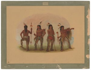 Quatro Guerreiros Navajos de George Catlin