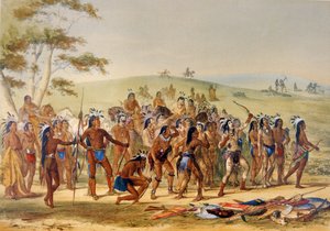 Jogo da Flecha (cor litho) de George Catlin