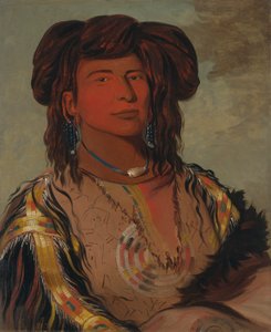 Ha-wón-je-tah, Um Chifre, Chefe da Tribo Miniconjou de George Catlin