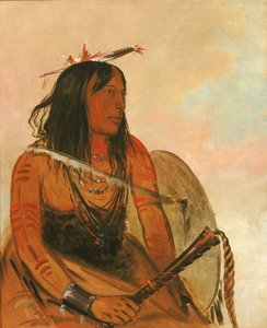 Ish-a-ró-yeh, Aquele que carrega um lobo, um bravo ilustre de George Catlin