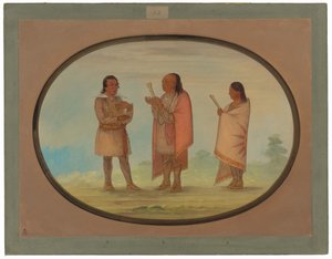Índios Kickapoo pregando e orando de George Catlin