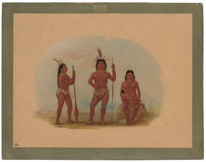 Chefe Klahoquaht, sua esposa e filho de George Catlin