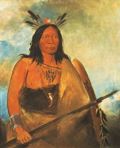 Kots-o-kó-ro-kó, Cabelo do pescoço do touro, um chefe, 1834. de George Catlin