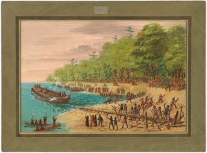 Lançamento à água do Griffin. Julho de 1679 de George Catlin