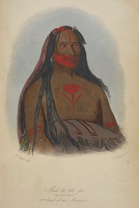 Mah-to-toh-pa (os quatro ursos) 2º chefe dos Mandans. de George Catlin