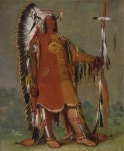 Máh-to-tóh-pa, Quatro Ursos, Segundo Chefe, em traje completo de George Catlin