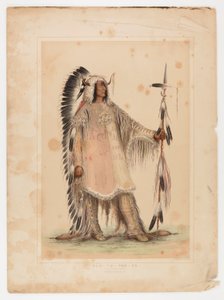 Mah-to-toh-pa, o chefe Mandan de George Catlin