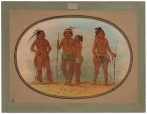 Membros da tribo Botocudo de George Catlin