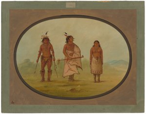 Chefe Mohave, um guerreiro, e a sua mulher de George Catlin