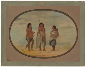 Chefe índio Nayas, sua esposa e um guerreiro de George Catlin