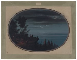 Aldeia de Nayas à noite de George Catlin