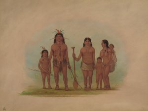 Orejona Chefe e Família, 18541869. de George Catlin