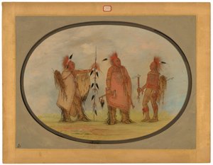 Chefe Osage com dois guerreiros de George Catlin