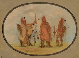 Chefe Osage com Dois Guerreiros, 18611869. de George Catlin