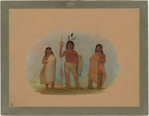 O chefe Ottowa, a sua mulher e um guerreiro de George Catlin