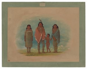 Chefe Patagon, seu irmão e filha de George Catlin