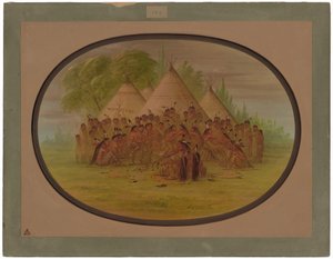 Dança de tubos - Assinneboine de George Catlin