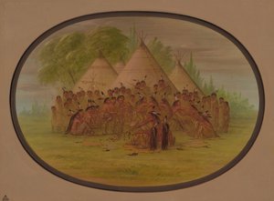 Pipe Dance - Assinneboine, 18611869. de George Catlin