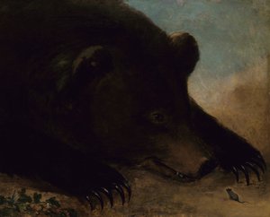 Retratos de um urso-pardo e de um rato, tamanho natural de George Catlin