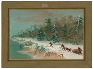 Regresso ao Forte Frontenac de trenó. fevereiro de 1679 de George Catlin