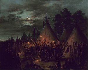 Dança do couro cabeludo, Sioux de George Catlin