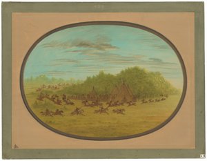 Luta fictícia dos Camanchees de George Catlin