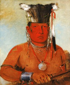 Sháw-da-mon-née, Lá vai ele, um bravo, 1832. de George Catlin