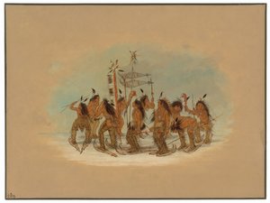 Dança dos sapatos de neve - Ojibbeway de George Catlin