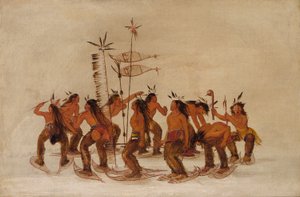 Dança com raquetes de neve na primeira queda de neve de George Catlin