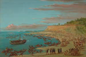 O Grifo Entrando no Porto de Mackinaw. 27 de agosto de 1679, 18471848. de George Catlin