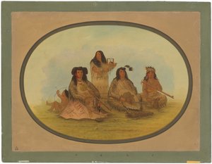 O chefe Sioux com vários índios de George Catlin