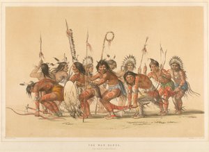 A dança de guerra, da pasta «The North American Indian» de George Catlin