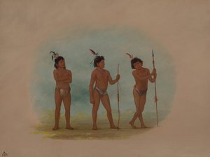 Três Crianças Aucas, 18541869. de George Catlin