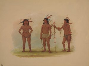 Três Homens Omagua, 18541869. de George Catlin