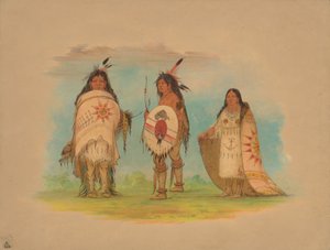 Três índios Riccarree, 1861. de George Catlin