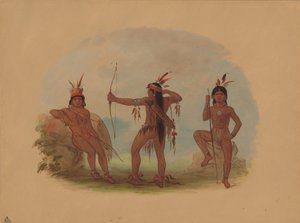 Três índios Woyaway, 18541869. de George Catlin