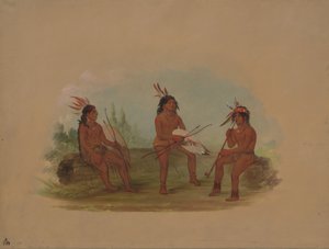 Três Jovens Homens Chinook, 18551869. de George Catlin