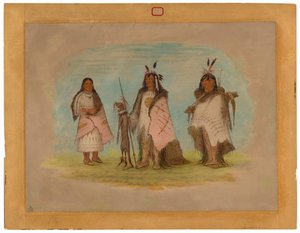 Dois guerreiros Blackfoot e uma mulher de George Catlin